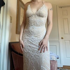 Jump White Beaded Gown